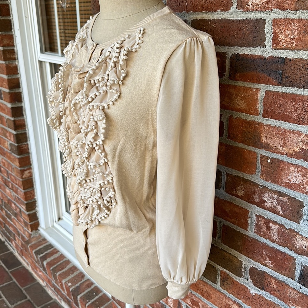 Darling Button Down Ruffled Cardigan - Picture 3 of 8